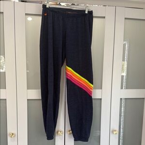 Black Joggers with Rainbow Stripe